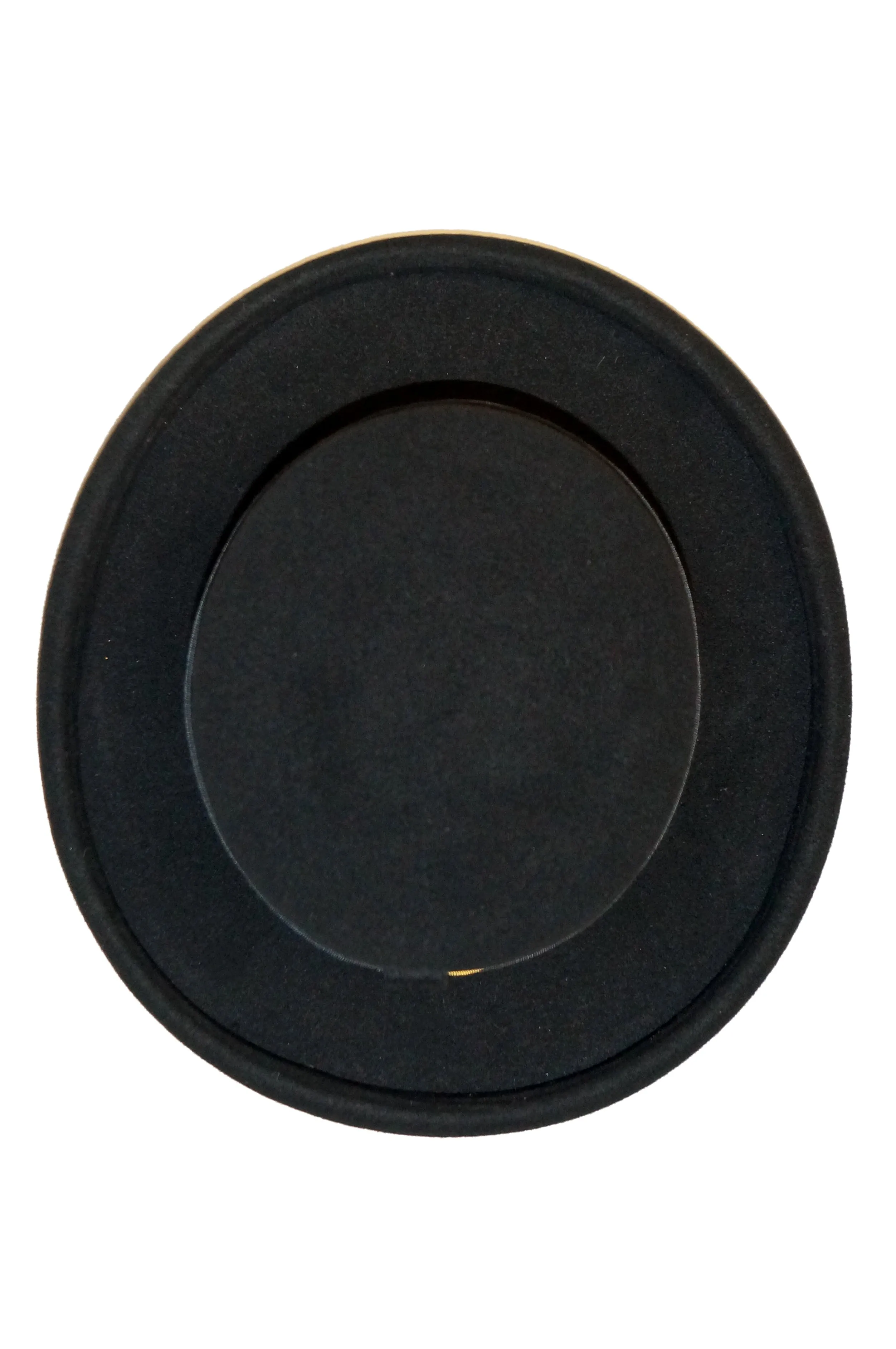 1980s Adolfo Black Felt Hat with Yellow and Orange Ribbon