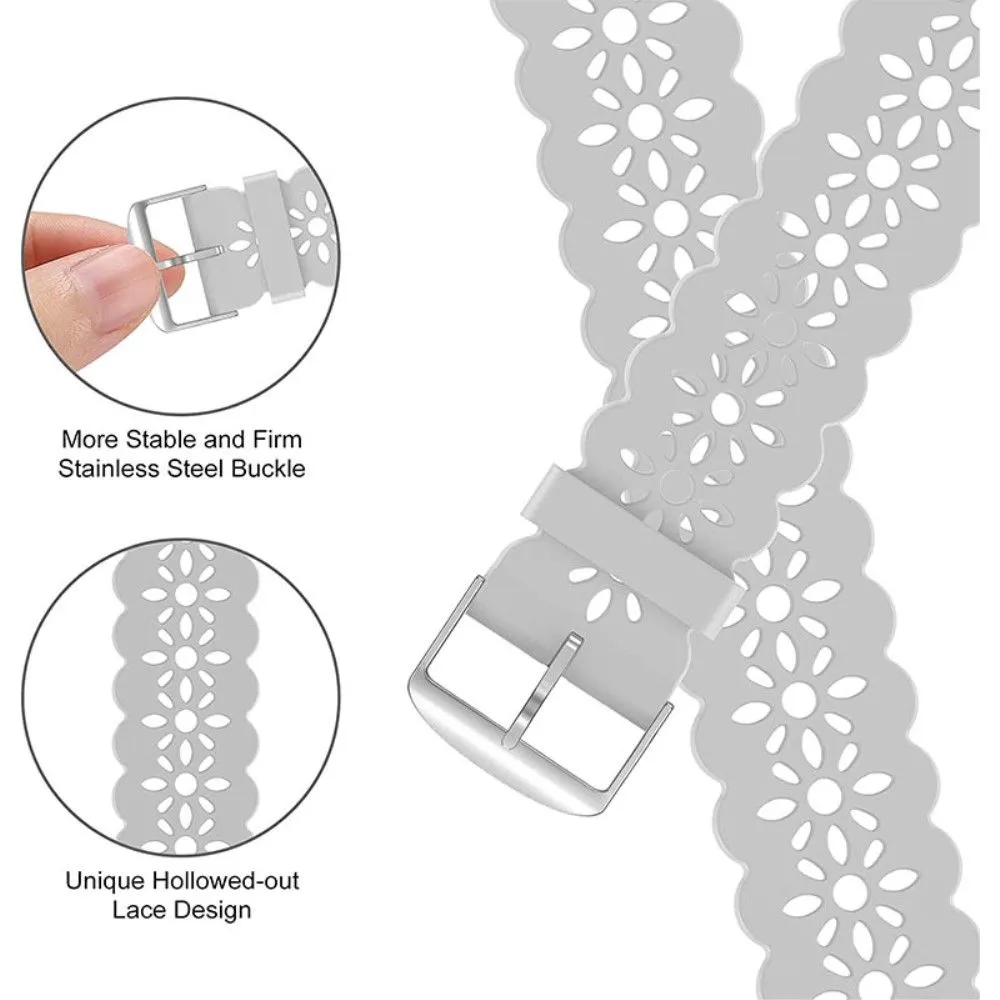 Apple Watch (45mm) stylish blossom silicone watch strap - Grey