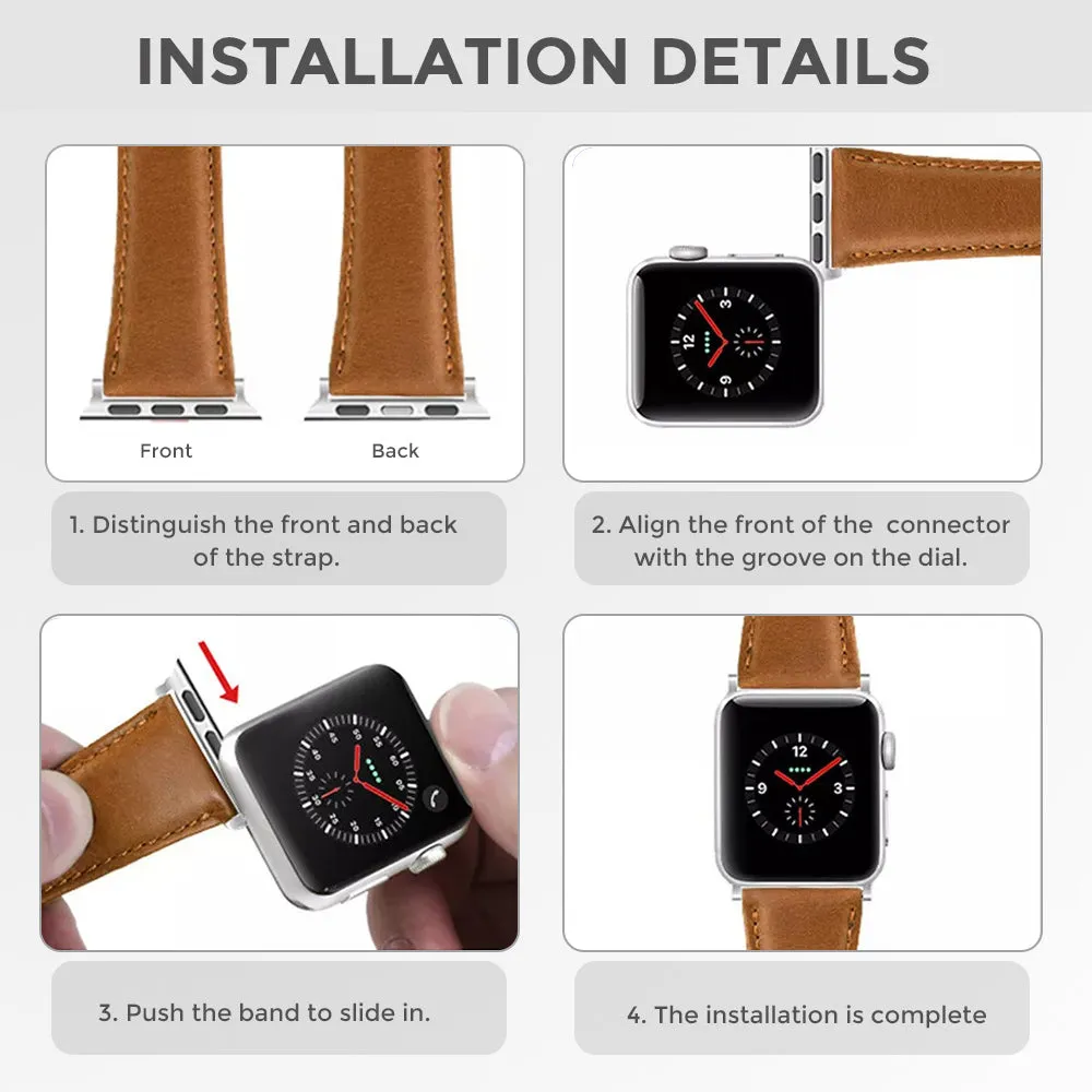 Apple Watch Ultra 49mm / 45mm / 44mm / 42mm | Leather Watch Band Strap | Blue