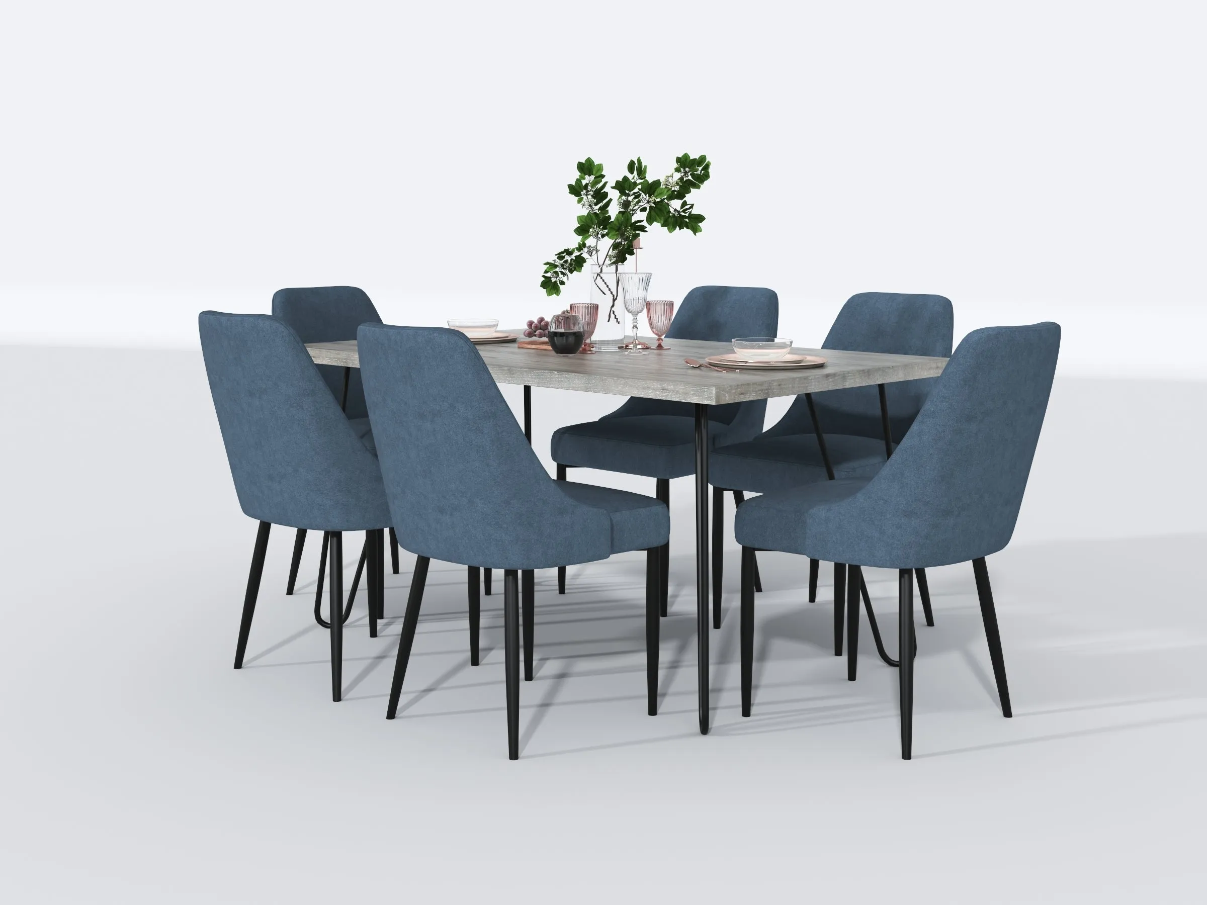 Keene Light Gray/Black Metal Dining Table