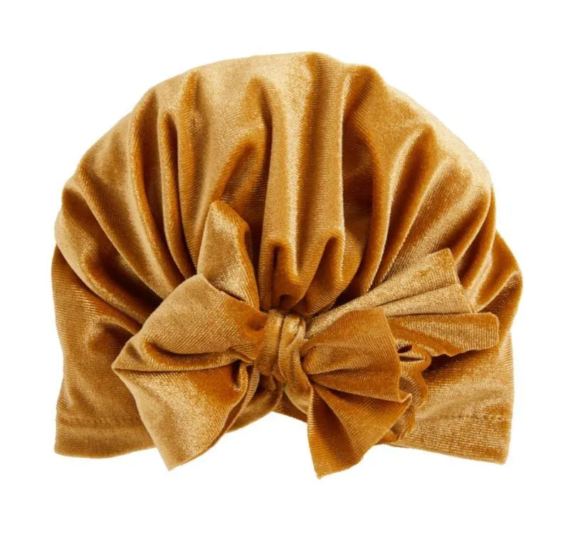 Mustard Velvet Bow Turban