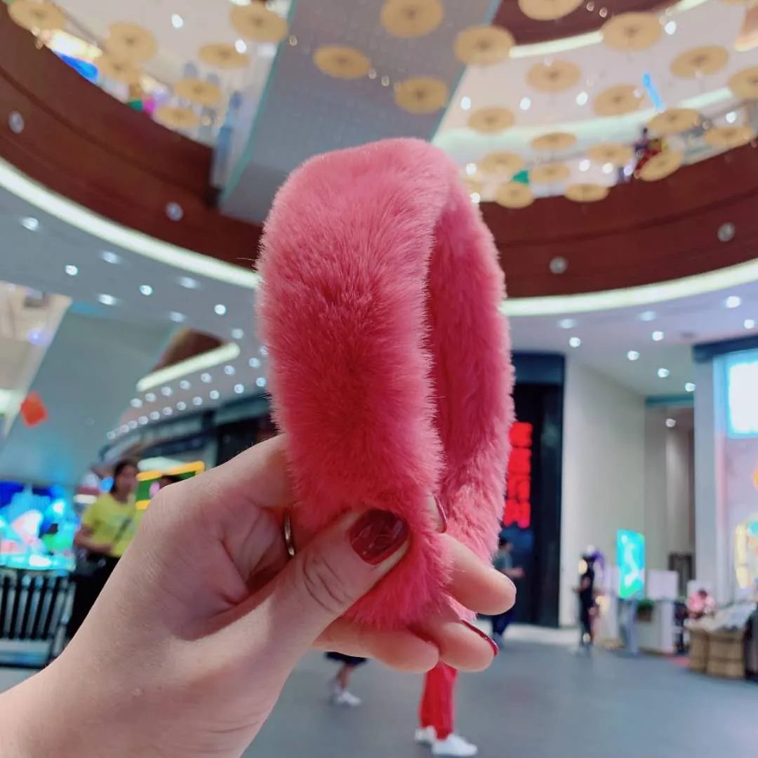 Solid color sweet retro ladylike plush fur headband (OA0034)