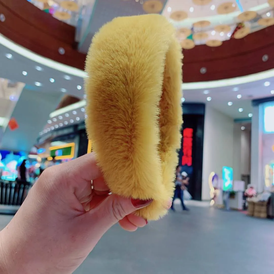 Solid color sweet retro ladylike plush fur headband (OA0034)