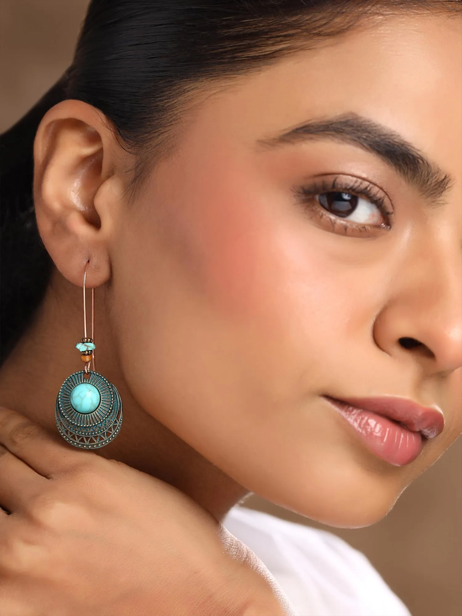 Yellow Chimes Dangler Earrings for Women | Fashion Blue Stone Earrings for Women | Vintage Boho Style Drop Long Earrings for Girls | Birthday Gift for Girls Anniversary Gift for Women