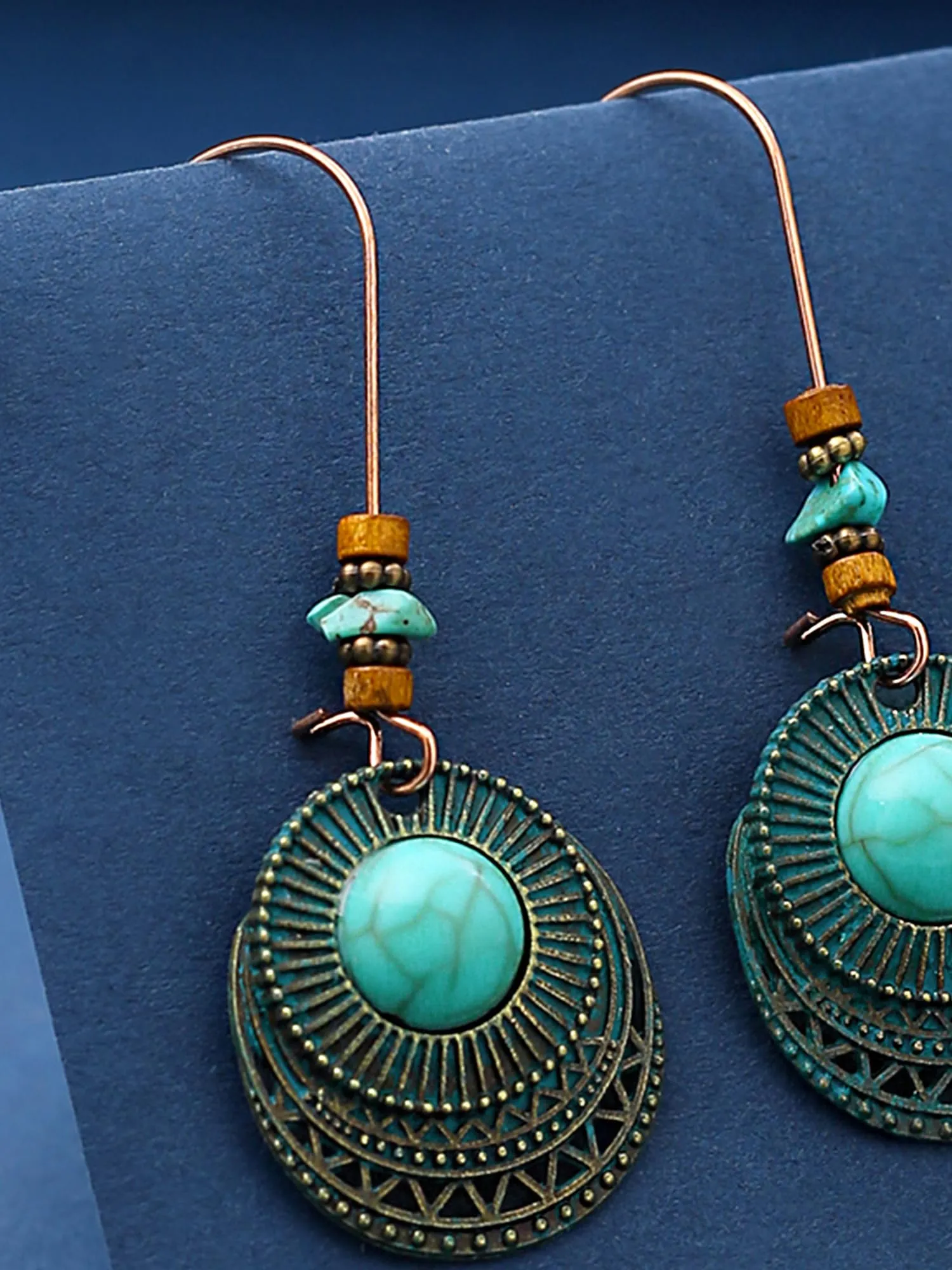 Yellow Chimes Dangler Earrings for Women | Fashion Blue Stone Earrings for Women | Vintage Boho Style Drop Long Earrings for Girls | Birthday Gift for Girls Anniversary Gift for Women